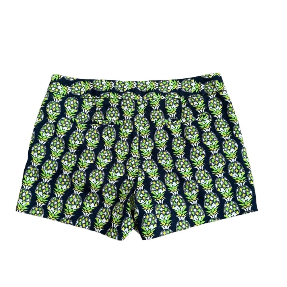Banana Republic NWT Women's Navy Blue With Green/White Pineapples Shorts Size 4 - Picture 3 of 6